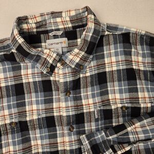 Carhartt Flannel Heavyweight Original Fit Button Long Sleeve Shirt Mens Sz 2XLT